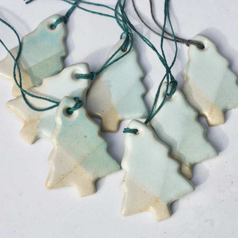 Ceramic Christmas Tree Decoration - Handmade in Cornwall