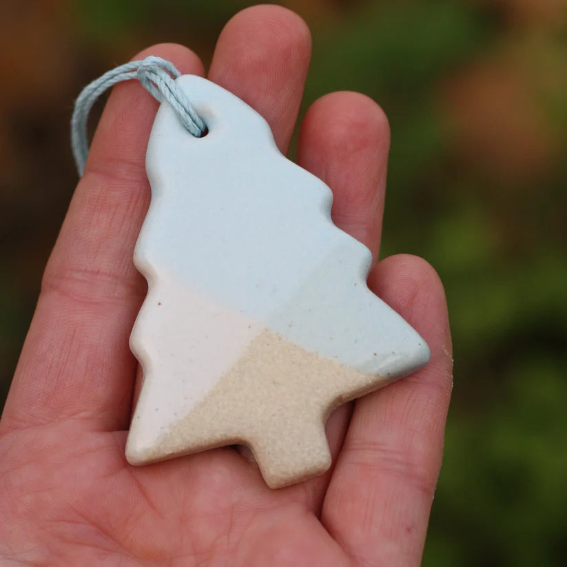 Ceramic Christmas Tree Decoration - Handmade in Cornwall